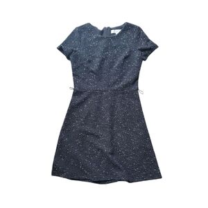 LOFT Black and White Textured Mini Dress